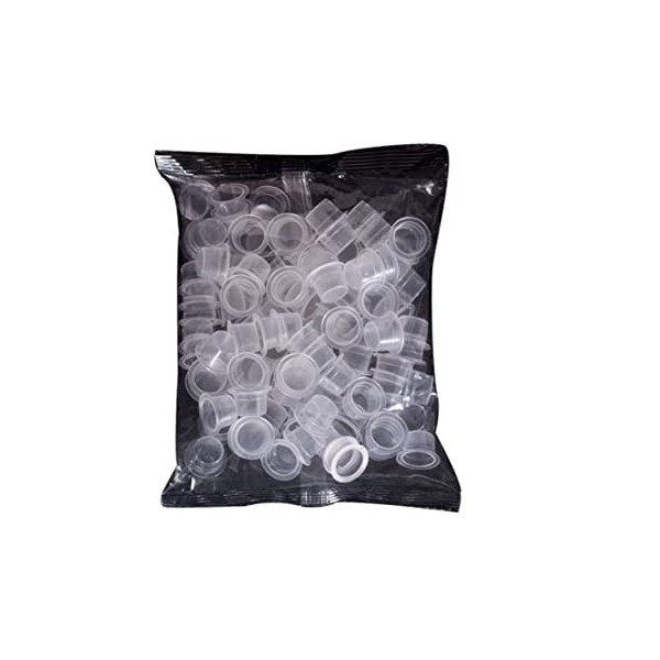 100PCS Tattoo Cups Disposable Tattoo Supplies Plastic Pigment Ink Caps Tattoo Supplies Small Tatouage
