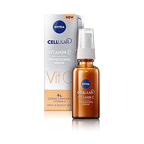 NIVEA Cellular Professional Serum VITAMIN C 1 x 30 ml , Sérum visage à la formule contenant de la vitamine C, Soin revitalis ...