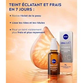 NIVEA Cellular Professional Serum VITAMIN C 1 x 30 ml , Sérum visage à la formule contenant de la vitamine C, Soin revitalis