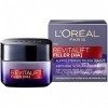 LOréal Paris Soin de nuit Revitalift Filler - Soin du visage anti-âge - Anti-rides et volume - Concentré dacide hyaluroniqu