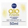 NIVEA Q10 Power SPF15 Crème de jour raffermissante, hydratante anti-âge + créatine & Q10 pour femme Réduit lapparence des ri ...