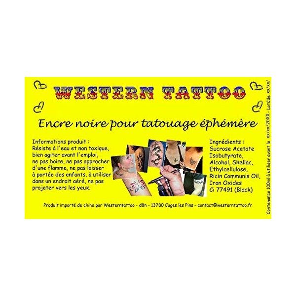Encre cosmétique noire pour tatouage éphémère 100ml noir Tatouage