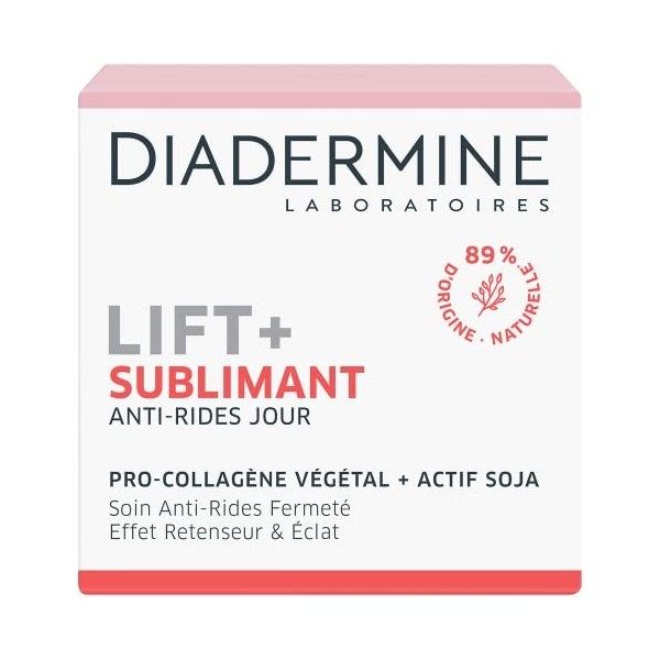 Diadermine - Lift+ Sublimant - Day Care Cream - Ultra Firming Anti-Wrinkle Care - Vegetable Pro-Collagen and active soy - 89%...