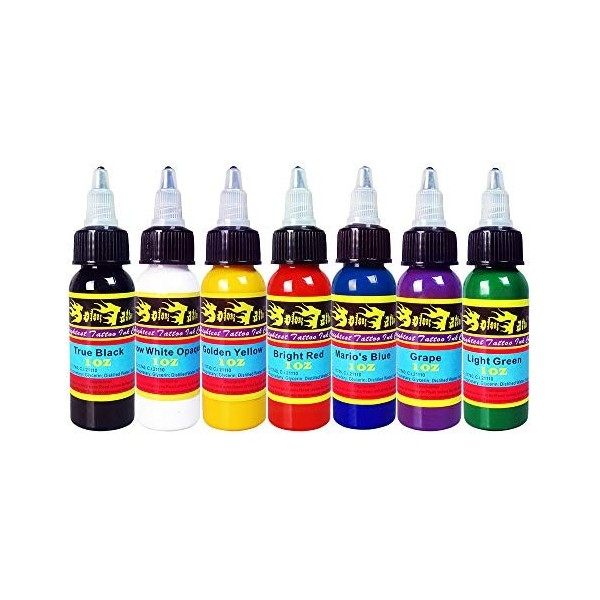 Solong Tattoo Encre Tatouage Pigment couleurs de tatouage de base 1 OZ 30 ml/bouteille Kit dencre pour le tatouage Fournitur