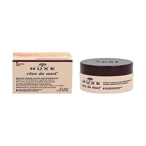 Nuxe Rêve de Miel Baume Visage Ultra-Réconfortant, 50 ml Crème Jour et Nuit