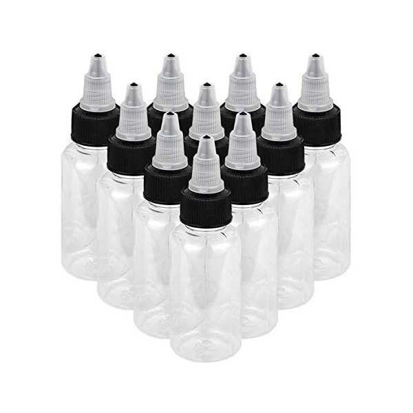 Bouteilles dencre de tatouage vides - Unihubys 10Pcs 30ml Bouteilles en plastique Twist Cap Bouteilles dencre de tatouage P