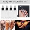 Bouteilles dencre de tatouage vides - Unihubys 10Pcs 30ml Bouteilles en plastique Twist Cap Bouteilles dencre de tatouage P