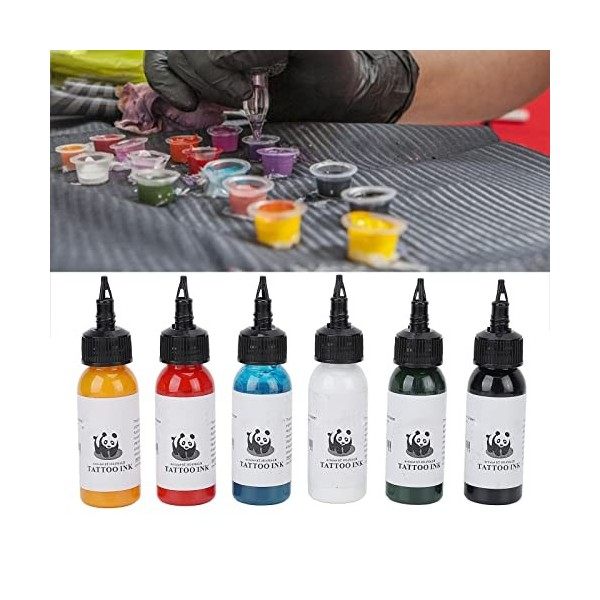 Kit Dencre de Tatouage, 6 Pièces Kit Dencre de Tatouage Kit de Tatouage 6 Couleurs Primaires Kit Dencre de Tatouage Kit de