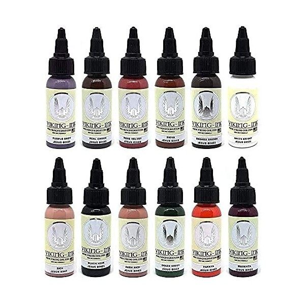 Kit dencre dencre Viking 12 UD Jesus Gines pour le tatouage 30ml