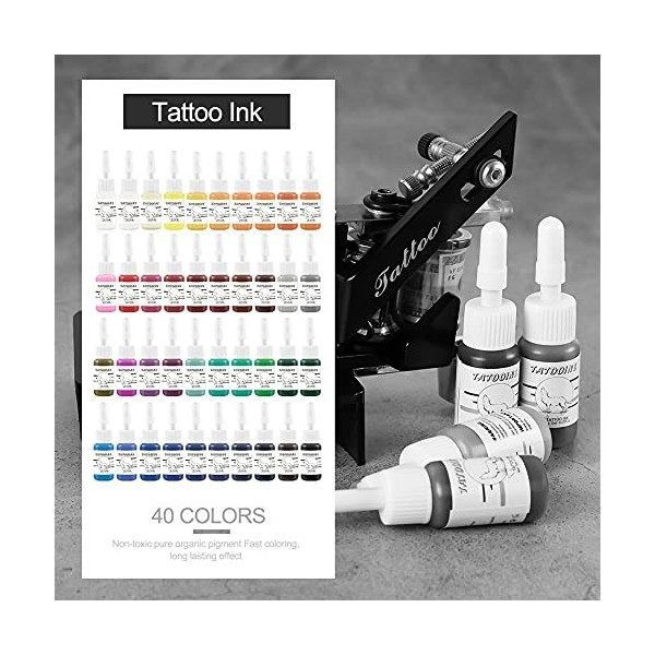 Tatooine Kit Encre de Tatoueur, 40 Couleurs Dencre de Tatouage Tatouage Pigment Professionnel Encre pour Tatouage et Peintur