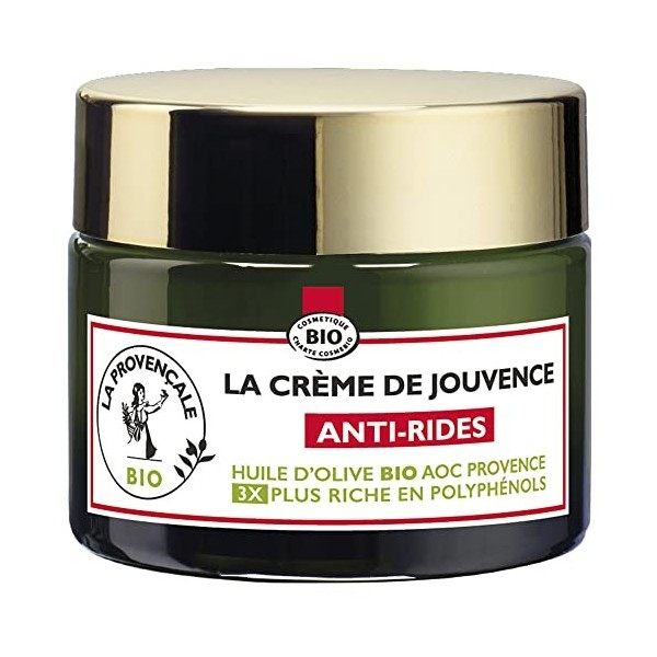 La Provençale – La Crème de Jouvence Anti-Rides – Soin Visage Certifié Bio – Huile d’Olive Bio AOC Provence – Pour Tous Types...