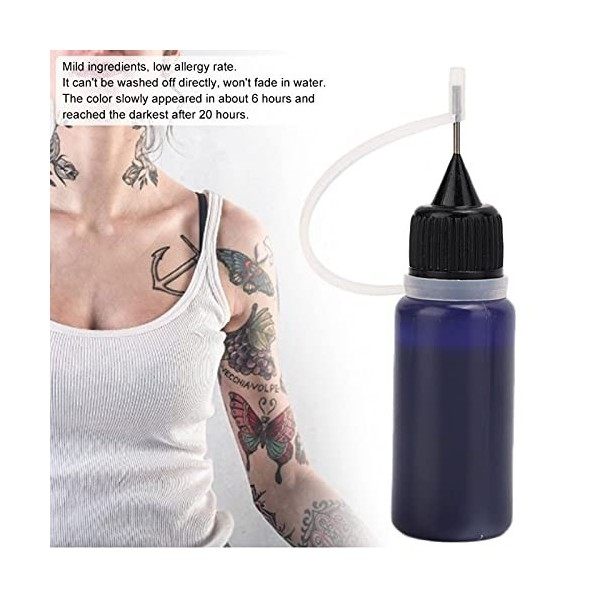 Encre de Tatouage Temporaire, Encre de Tatouage Couleur pour Tatouages ​​semi-permanents, Peinture de Tatouages ​​bricolage P