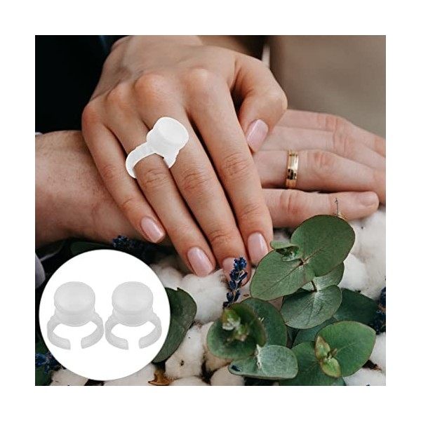 HEALIFTY Récipient à pigments jetable pour porte-bagues dencre pour tatouage sourcil M 100pcs blanc Tatouage