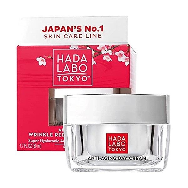 Hada Labo Tokyo Red, Creme Anti Rides Femme - Creme Visage Femme - Crème Hydratante Visage avec du Collagène et du Rétinol - 