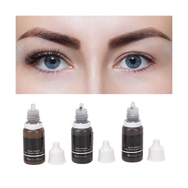 3pcs Pigments de Microblading des Sourcils Encre de Tatouage des Sourcils Pigment de Tatouage Semi-permanent Professionnel Du