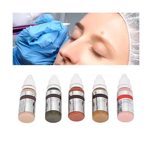 Pigment de microblading, correction de couleur de pigment de tatouage de sourcil de 5pcs 15ml pour le salon de tatouage de dé