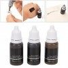 3 Pièces Pigments de Microblading des Sourcils Noir Clair Brun foncé Encre de Tatouage des Sourcils pour la Pratique de Luti