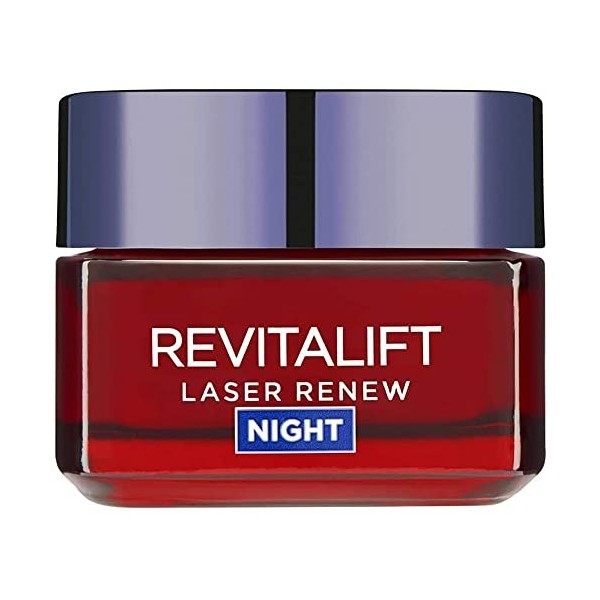 Crème hydratante laser pour le visage Revitalift de LOréal Paris, masque de nuit anti-âge à triple action X3 avec rétinol pr