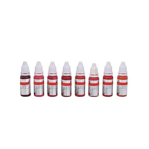 8pcs 120 Ml Dencre de Tatouage de Maquillage, Couleur Semi-permanente de Pigment de Microblading de Lèvre pour la Peau de Pr