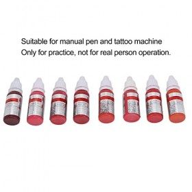 8pcs 120 Ml Dencre de Tatouage de Maquillage, Couleur Semi-permanente de Pigment de Microblading de Lèvre pour la Peau de Pr