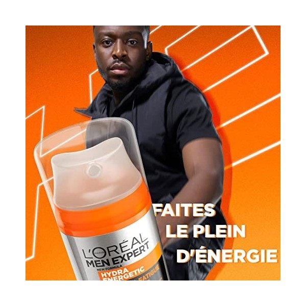 LOréal Men Expert - Soin Hydratant 24H Anti-Fatigue pour Homme - 5 Actions - Hydra Energetic - 50 ml Crème Jour et Nuit
