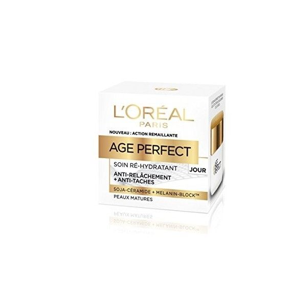LOréal Paris - Crème de Jour Anti-Âge Ré-Hydratante & Raffermissante - Anti-Relâchement, Anti-Taches & Anti-Rides - Au Colla ...