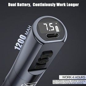 LIUMATE Kit de Stylo de Tatouage sans Fil Professionnel Machine à tatouer Rotatif avec Deux Piles 2400 mAh moteur sans noyau 