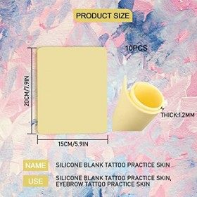 Peau Synthétique Tatouage, 10pcs Fausse Peau Tatouage, Tatouage Peau Pratique de Tatouage Double Face Faux Peau de Pratique, 