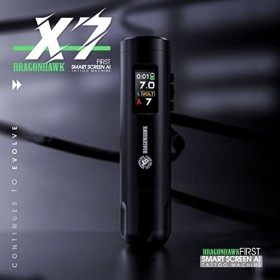 Dragonhawk X7 Wireless Tattoo Maschine Pen Rotary Maschine Battery Tattoo Pen with 2pcs Batteries for Tattoo Artists