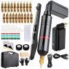 HAWINK Kit de stylo rotatif pour machine à tatouer sans fil Main Poke a Stick 20pcs Aiguilles de tatouage Cartouche Tattoo Gr