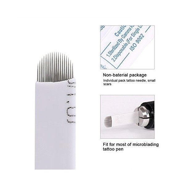 Aiguilles de Microblading, 50Pcs / Set Curved 18 Aiguilles Semi Permanent Brouillard Sourcils Lame Maquillage Aiguilles pour 