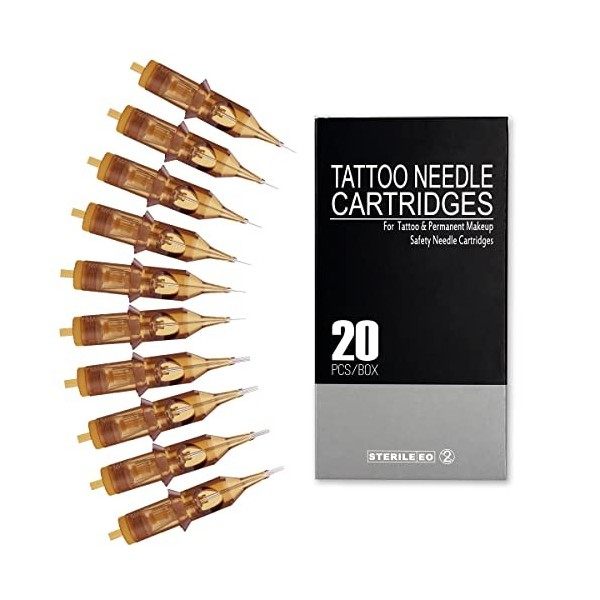 Harsso Tattoo Cartridge Needles Set 20pcs Aiguille Jetable Cartouche daiguilles de Tatouage Cartridge Stérilisée Professionn