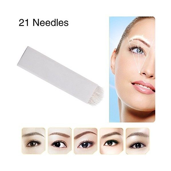 aiguilles jetables microblading Sourcils Maquillage permanent aiguille broderie Lame darc 21 incurvées Aiguilles Chuse A21 5