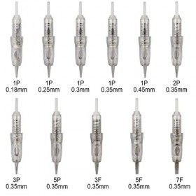 Guapa 50 pcs Aiguilles Jetables Aiguilles De Tatouage pour Machine de maquillage permanent Taille disponible 1P,3P,5P,5FP,7FP