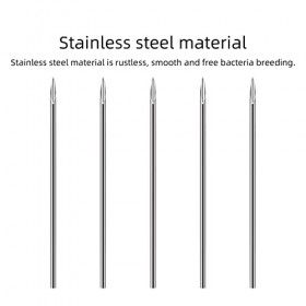 Ozgkee 100pcs Aiguilles de Perçage Corporel, 16G Aiguilles de Perçage Jetables en Acier Inoxydable à Tête éponge pour Aiguill