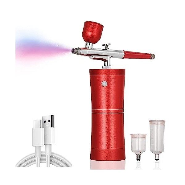 Holzsammlung Aerographe, Multi-Function Airbrush Set Compressor avec le Maquillage, lartisanat, la Décoration de Gâteaux, la