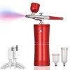 Holzsammlung Aerographe, Multi-Function Airbrush Set Compressor avec le Maquillage, lartisanat, la Décoration de Gâteaux, la