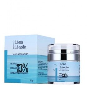 LÉNA LÉNOLÉ - Creme Anti Rides Femme & Homme - Anti Age & Cerne - Acide hyaluronique - Retinol, Collagene, Vitamine C, Plante