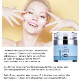 LÉNA LÉNOLÉ - Creme Anti Rides Femme & Homme - Anti Age & Cerne - Acide hyaluronique - Retinol, Collagene, Vitamine C, Plante...