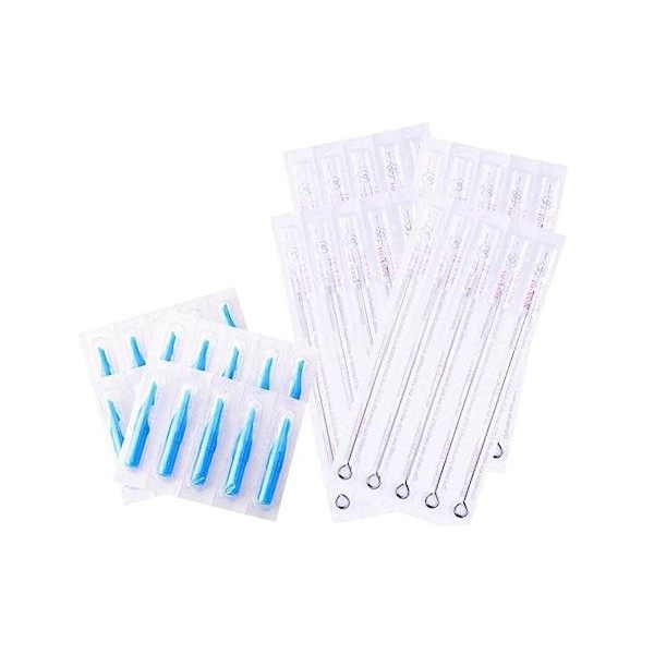 Beavorty 100Pcs Neddle Kit Jetable Aiguille Pointe Neddle Set Outil Équipement De Tatouage Jetable