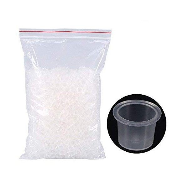 1000 PCS Tatouage Dencre Capsules Tasses, Tattoo Ink Caps Jetables Encre Tasses Réutilisable Permanent Maquillage Tatouage P