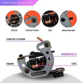 Worm Hole tatouage tattoo kit complet avec Case 2&nbsp;aiguilles Machines Dual Power Supply 30&nbsp;Tattoo Tatouage 10&nbsp;encres couleur p