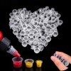 300 PCS Tasses d’Encre de Tatouage en Plastique Caps Encre Tatouage 3 Tailles Cup Tattoo Ink Capuchon Encre Tatouage Transpar