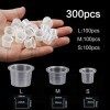 300 PCS Tasses d’Encre de Tatouage en Plastique Caps Encre Tatouage 3 Tailles Cup Tattoo Ink Capuchon Encre Tatouage Transpar