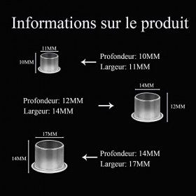 LEAYOKA Tasses Dencre de Tatouage - 300PCS Bouchons Dencre Avec Base Tattoo Ink Cups Mix Sizes Tattoo Pigment Cups Disposab