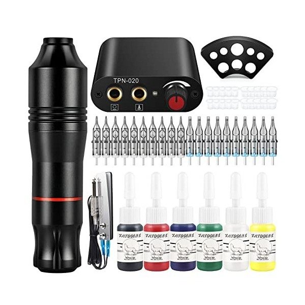 Tatooine Tattoo Kit de tatouage complet pour débutants 2 Kit de machine de tatouage Pro Alimentation de tatouage 7 Encre de t