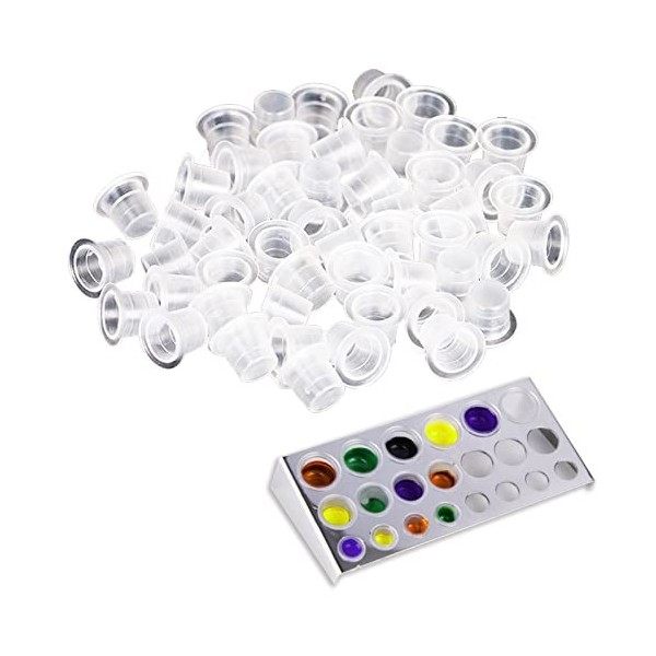 500 Pièces Cup Tatouage, 12mm Moyennes Encre de Tatouage Gobelets, pour Tattoo Ink Tattoo Zubehör