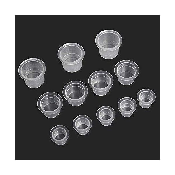 300 Pièces Cup Tatouage, Porte Colle Plastique pour Extension de Cils, Accessoires Matériel Tatouage pour Nail Art