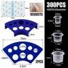 300pcs Tatouage Encre Caps Tattoo Ink Caps Jetable Gobelets Encre Tattoo + 2pcs Support-gobelet Tatouage + 10pcs Bandage de T