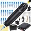 Rayyl Tattoo Pen Kit - Kit de tatouage Pen Machine Mini Tattoo Power Supply 20pcs Aiguilles de tatouage Cartouche Tattoo Grip